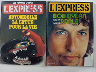 2 ΓΑΛΛΙΚΑ ΣΥΛΛΕΚΤΙΚΑ ΠΕΡΙΟΔΙΚΑ L' EXPRESS No 1408, 3-9/7/78 BOB DYLAN & No 1446 24-30/3/79