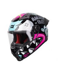 Axxis Fenix Angry Face B8 Black/Blue/Pink Gloss