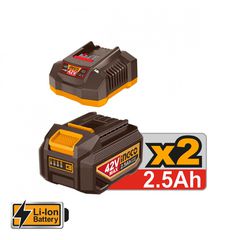 CRHLI422882E Πιστολέτο Περιστροφικό Κρουστικό Σκαπτικό Μπαταρίας 4.5J 28mm 42V (2x2.5Ah) - ΜΕ ΜΠΑΤΑΡΙΑ & ΦΟΡΤΙΣΤΗ - INGCO (#CRHLI422882E)-thumb-2