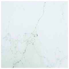 vidaXL Επιφάνεια Τραπεζιού Λευκή 40x40εκ 6 χιλ Ψημ. Γυαλί Μαρμ. Σχέδιο