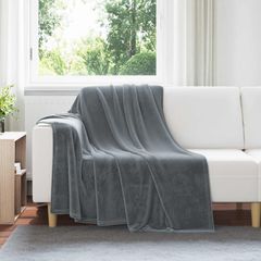 vidaXL Κουβέρτα Σκούρο Γκρι 150 x 200 cm Μαλλί