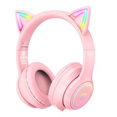 ONIKUMA Ασύρματα Ακουστικά Gaming B90 με Αυτιά Γάτας (Ροζ)