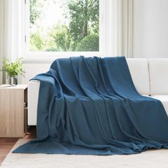 vidaXL Ριχτάρι Σκούρο μπλε 240 x 220 cm 0.74 kg Μαλλί