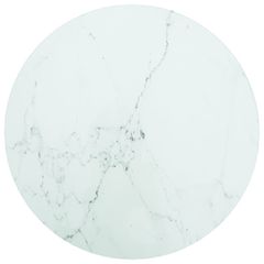 vidaXL Επιφάνεια Τραπεζιού Λευκή Ø40 x 0,8 εκ. Ψημ. Γυαλί Μαρμ. Σχέδιο