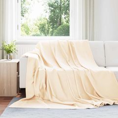 vidaXL Ριχτάρι Κρεμ 270 x 240 cm 0.86 kg Μαλλί