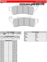 ΛΥΡΗΣ FERODO ΤΑΚΑΚΙΑ ΕΜΠΡΟΣ ΓΙΑ HONDA VARADERO 1000 XL 1999-2003, FDB2098ST 