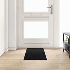 vidaXL Δερμάτινο Χαλί Μαύρο 50 x 150 cm 100% Πολυπροπυλένιο Τούφτα