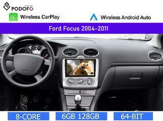Ford Focus (2004-2011) Android Car Radio 9" 6+128GB Ασύρματο CarPlay & AΑ GPS WiFi DSP