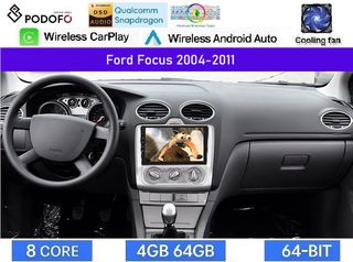 Ford Focus mk2 (2004-2011) Οθόνη 9" Android 15 | 4GB + 64GB | 8-Core Snapdragon | Ασύρματο CarPlay & Android Auto GPS WiFi DSP FM/RDS