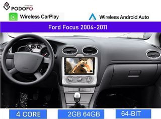 Ford Focus mk2 (2004-2011) Android Car Radio 9" 2+64GB Ασύρματο CarPlay & Android Auto GPS WiFi EQ