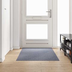 vidaXL Δερμάτινο Χαλί Ανοιχτό γκρι 100 x 100 cm ύφασμα