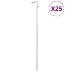 vidaXL Πασσαλάκια Σκηνής 25 τεμ. 30 εκ. Ø7 χιλ. Γαλβανισμένο Ατσάλι