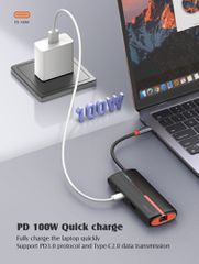 LDNIO docking station DS-26H, 6 θυρών, USB-C σύνδεση, 4K, 100W PD, λευκό-thumb-5