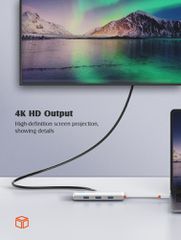 LDNIO docking station DS-26H, 6 θυρών, USB-C σύνδεση, 4K, 100W PD, λευκό-thumb-3
