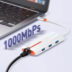 LDNIO docking station DS-26H, 6 θυρών, USB-C σύνδεση, 4K, 100W PD, λευκό-thumb-4
