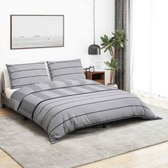 vidaXL Σετ Παπλωματοθήκης Ανοιχτό Γκρι 135x200 εκ. Βαμβακερό