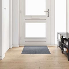 vidaXL Δερμάτινο Χαλί Γκρι 80 x 150 cm ύφασμα