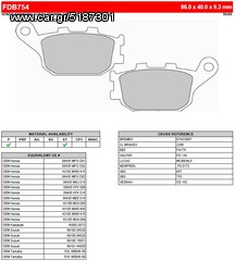 ΛΥΡΗΣ FERODO ΤΑΚΑΚΙΑ ΟΠΙΣΘΙΑ ΓΙΑ HONDA CBR 1000 FIREBLADE 2004-2005, FDB754ST 