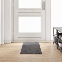 vidaXL Δερμάτινο Χαλί Γκρι 50 x 200 εκ. 100% Πολυπροπυλένιο Τούφτα