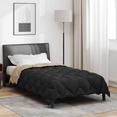vidaXL Χειμερινό Παπλωματοθήκη 155 x 200 εκ. 450 gsm Μαύρο και Ταμπά