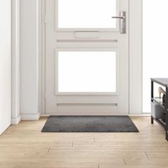 vidaXL Δερμάτινο Χαλί Γκρι 100 x 100 cm 100% Πολυπροπυλένιο Τούφτα