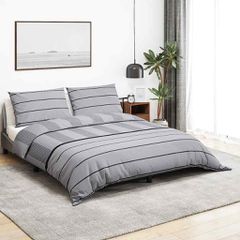 vidaXL Σετ Παπλωματοθήκης Ανοιχτό Γκρι 155x220 εκ. Βαμβακερό