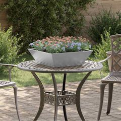 vidaXL Γλάστρα Κήπου Ασημί 50 x 50 x 15 cm Γαλβανισμένος Χάλυβας