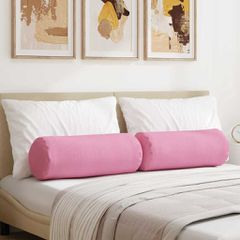 vidaXL Μαξιλάρια Στήριγμα 2 τμχ. ύφασμα Ροζ Ø 25 x 70 cm