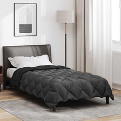 vidaXL Χειμερινό Παπλωματοθήκη 140 x 200 cm 450 gsm Μαύρο και Ανθρακί