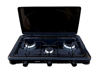 ROYAL OC-38 BLACK Εστία Υγραερίου Με 3 Μάτια