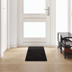 vidaXL Δερμάτινο Χαλί Μαύρο 50 x 250 εκ. 100% Πολυπροπυλένιο Τούφτα