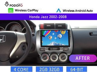 Honda Jazz (2002-2008) Οθόνη Android 9" 2GB+32GB Ασύρματο CarPlay & Aσύρματο Android Auto GPS WiFi EQ