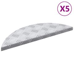 vidaXL Σκαλοπάτι 5 τμχ. 60 x 18 x 2,5 εκ. Ασημί Αλουμίνιο Ημισέληνος
