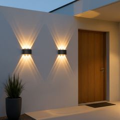 Φωτιστικό Τοίχου / Απλίκα LED 18W 1800lm 30° AC 220-240V Αδιάβροχο IP65 Θερμό Λευκό 2700K - CREE XPE Chip & TÜV SÜD Driver - Μαύρο Ματ - Μ17 x Π4 x Υ8cm - 5 Χρόνια Εγγύηση