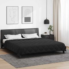 vidaXL Κουβέρτα ολόκληρου του χρόνου Μαύρο 200 x 220 cm Μικροΐνες