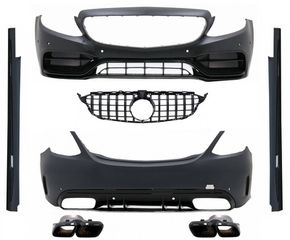 Body Kit Για Mercedes-Benz C-Class W205 14-20 Sedan Amg C63s Facelift Look Με Μάσκα & Μπούκες