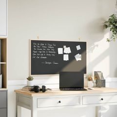 vidaXL Πίνακας Μαυρίσματος με Πλαίσιο από Μασίφ Ξύλο Πεύκου Μαύρος 100x55 εκ.