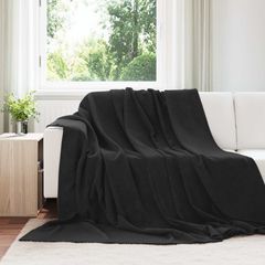 vidaXL Κουβέρτα Μαύρο 240 x 270 εκ. Μαλλί