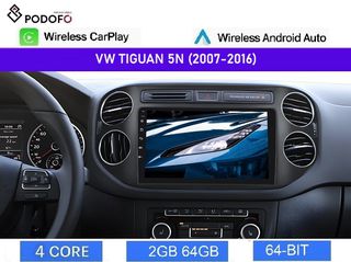 VW Tiguan (2007-2016) Android Car Radio 9" 2+64GB Ασύρματο CarPlay & Aσύρματο Android Auto GPS WiFi EQ