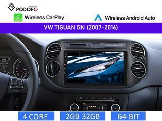 VW Tiguan (2007-2016) Android Car Radio 9" 2+32GB Ασύρματο CarPlay & Aσύρματο Android Auto GPS  WiFi EQ