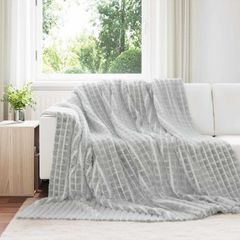 vidaXL Κουβέρτα Γκρι 240 x 220 cm 1.38 kg Μαλλί