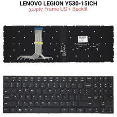 Πληκτρολόγιο LENOVO LEGION Y530-15ICH + WHITE BACKLIT NO FRAME US