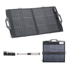 Ηλιακό πάνελ VEVOR 100W διπλής όψης, πτυσσόμενος μονοκρυσταλλικός φορτιστής ηλιακού πάνελ 16BB τύπου N, απόδοση 24%, φορητός με έξοδο MC4, θύρες USB-A (QC3.0), Type-C και DC για σταθμούς παραγωγής ενέ