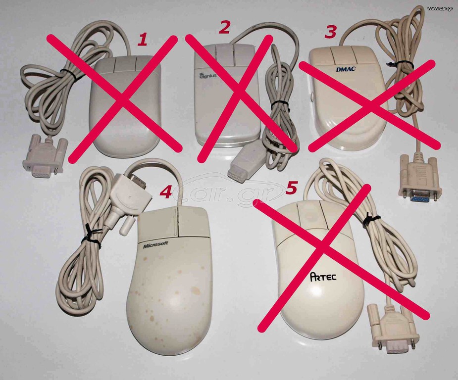 Serial Mouse 9-pin with ball wired for retro PC