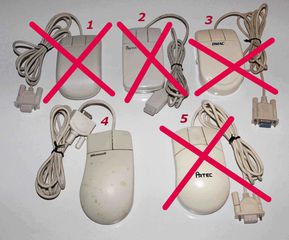 Serial Mouse 9-pin with ball wired for retro PC
