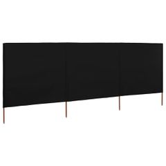 vidaXL Προστατευτικό Αέρα με 3 Πάνελ Μαύρο 400 x 120 εκ. Υφασμάτινο-thumb-1