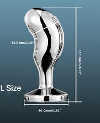 Metal Diamond Prostate Butt Plug Clear Large-thumb-1
