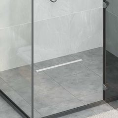 vidaXL 360° Νεροχύτης ντους με λεπτό μοντέλο Ασημί 50 cm