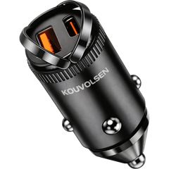 Kouvolsen KOS-5002 – Φορτιστής Αυτοκινήτου USB-C PD 30W & USB-A QC 30W (60W) Fast Charging