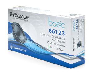 PHONOCAR σετ ηχεία αυτοκινήτου Basic 66123, 5.25", 60W, dual cone-thumb-2